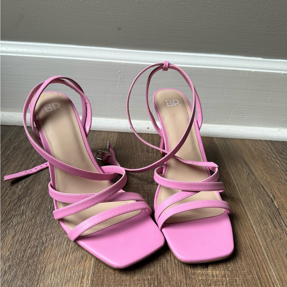 Pink heels - only worn once!